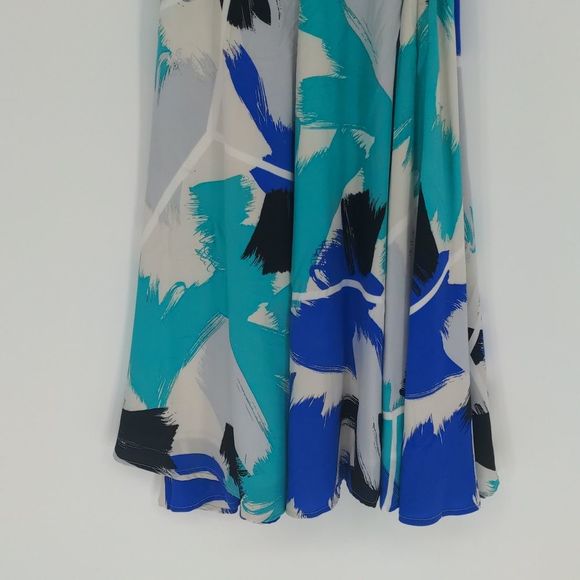 Yumi Kim Women's Silk Wrap Dress Size Extra Small Floral Blue White V Neck Lined - Picture 16 of 16